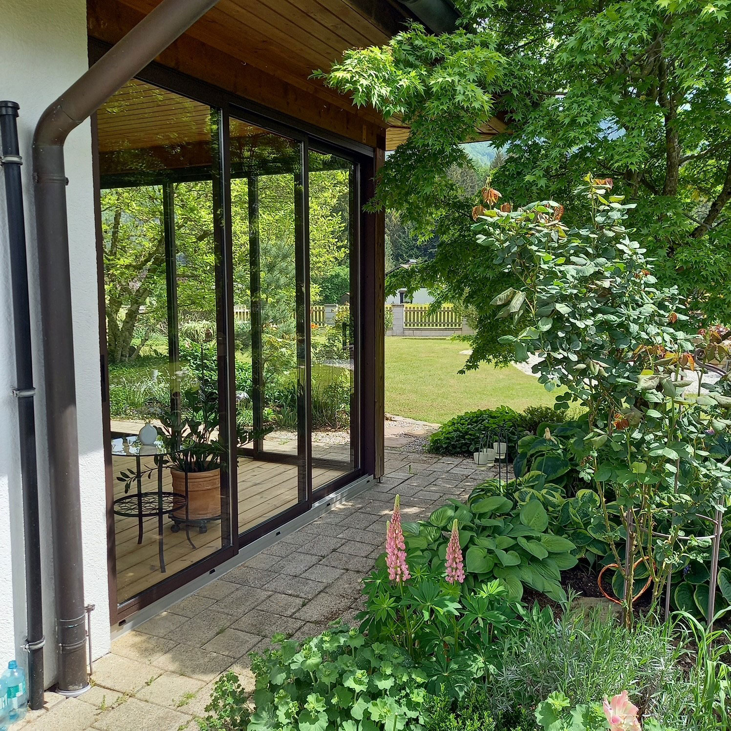 3-teilige Schiebeelemente für Terrasse in Scharnstein montiert