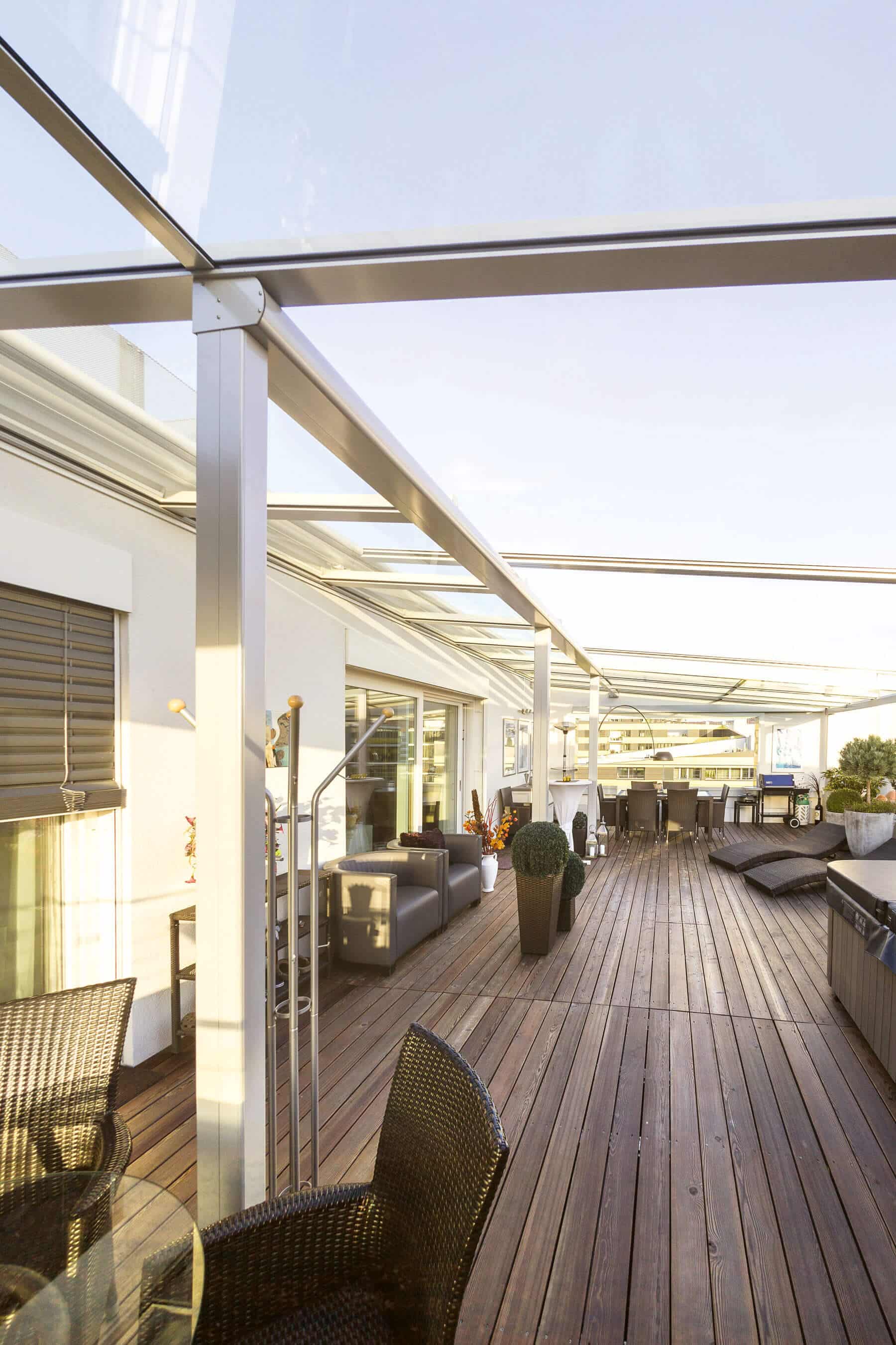 Dachglas für Dachterrasse