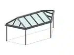 Pultdach-Wintergarten mit seitlicher Abwalmung als Beispiel für eine flexible Wintergartendach Gestaltung.