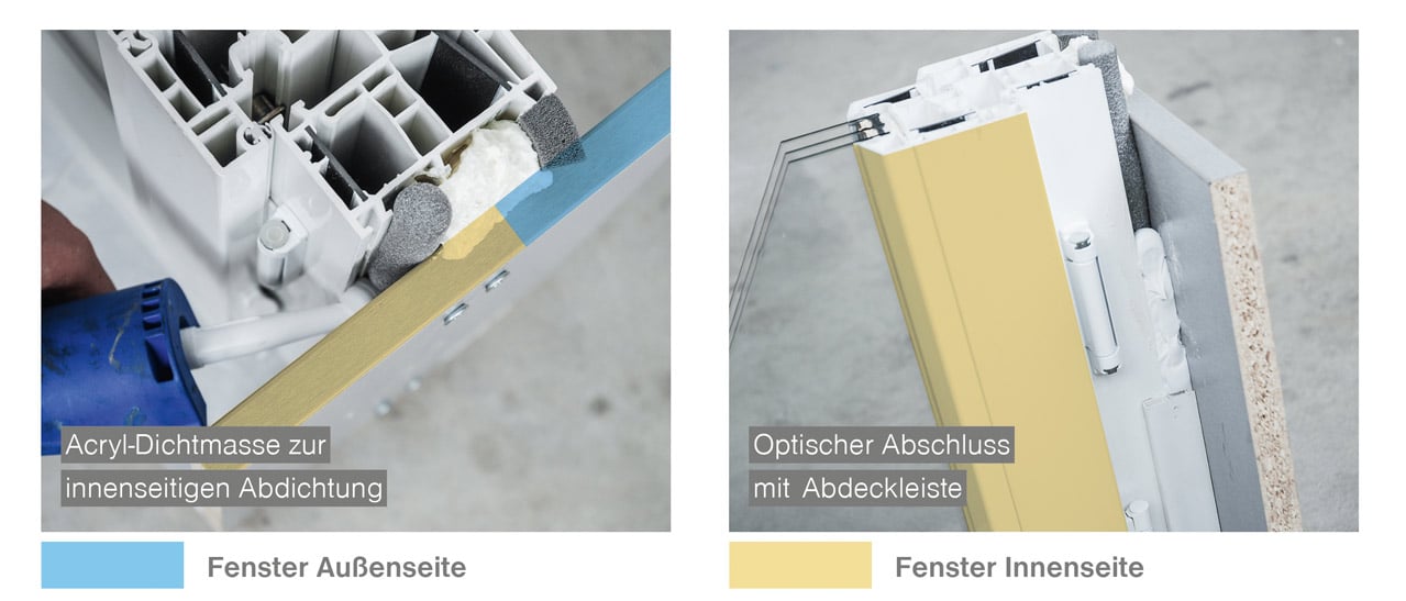 Anleitung zur korrekten Fenstermontage nach ÖNORM, um undichte Fenster beim Einbau zu verhindern.