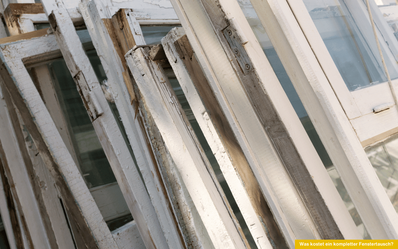 Alte ausgediente Holzfenster für den Austausch - was kostet ein kompletter Fenstertausch bei einem Einfamilienhaus?
