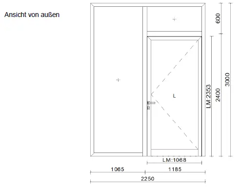 Alu Haustüren mit Seitenteil - Planung