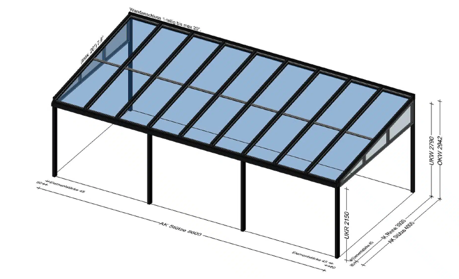 Alu Konstruktion Terrassendach