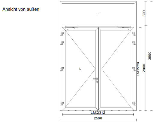 Aluminium-Eingangselement mit Oberlichte