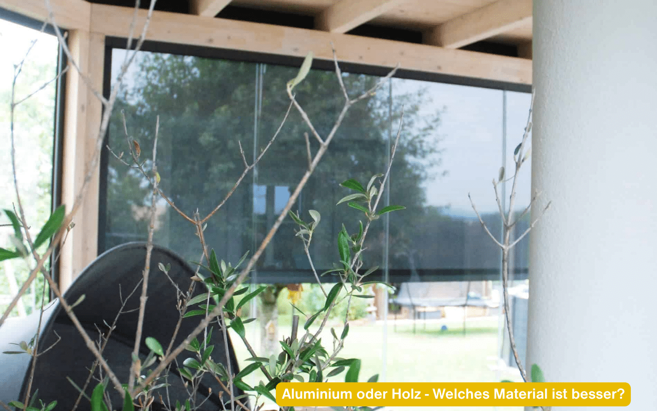 Aluminium oder Holz - Welches Material ist besser? Wintergarten in Holz-Aluminium mit sichtbaren Holzbalken