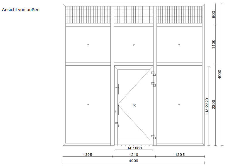 Aluminium Türelement anstatt Garagentor