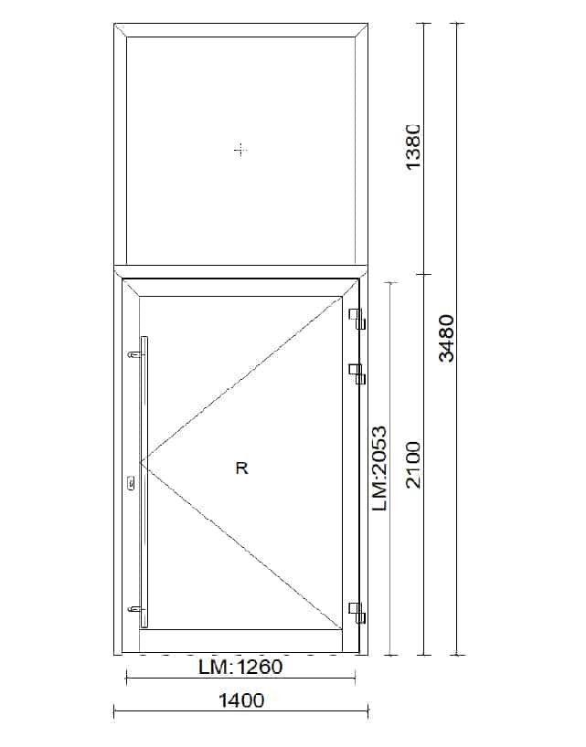 Aluminiumtüren mit Oberlicht