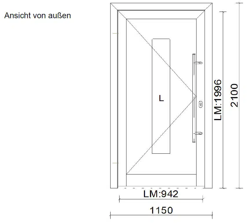 Alutüre mit verdeckten Türbändern