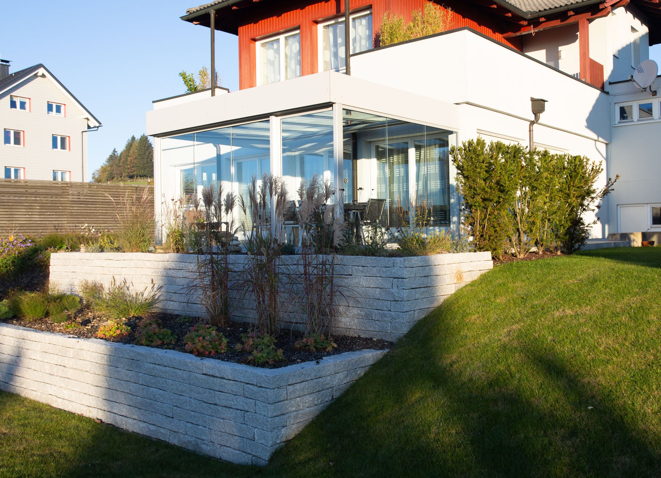 Anbau Terrasse mit Schiebetüren