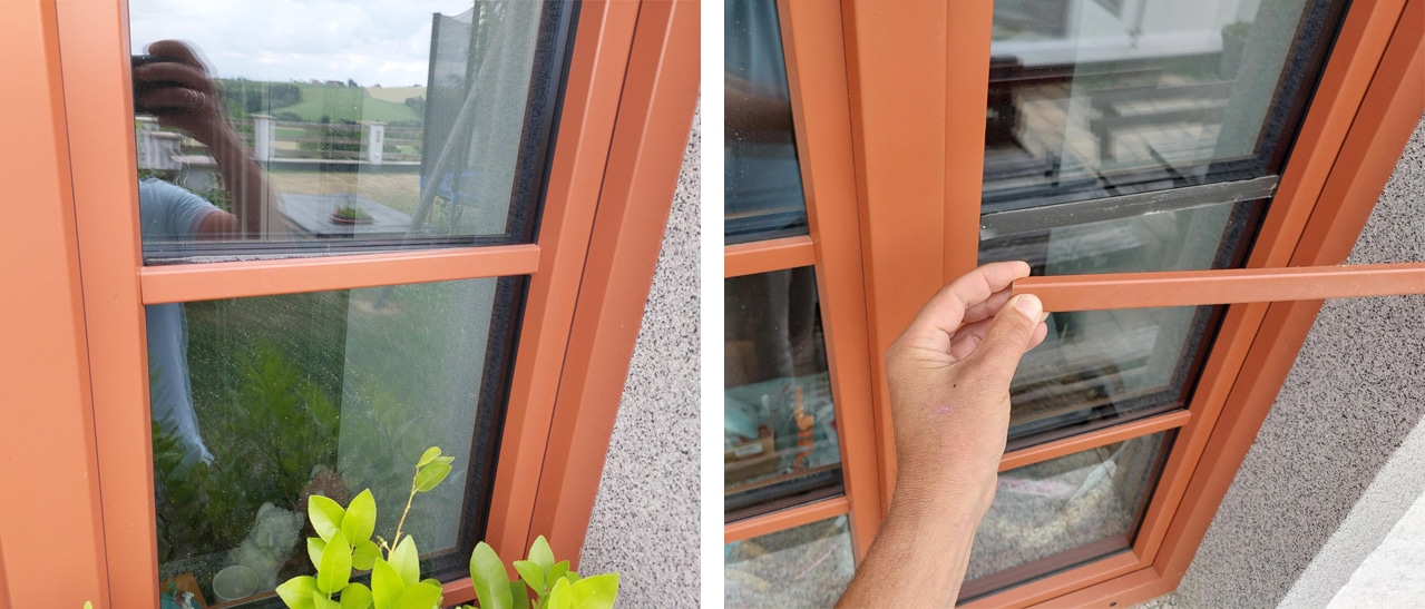Aufklebesprossen haben sich bei Fenstern gelöst