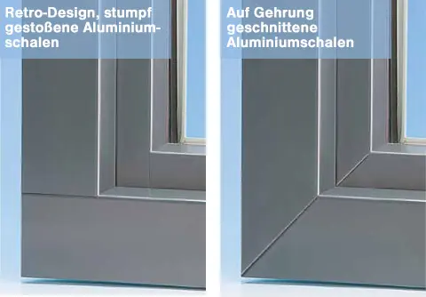 Ausführung Gehrung Aluminiumschale Fenster
