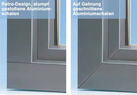 Ausführung Gehrung Aluminiumschale Fenster