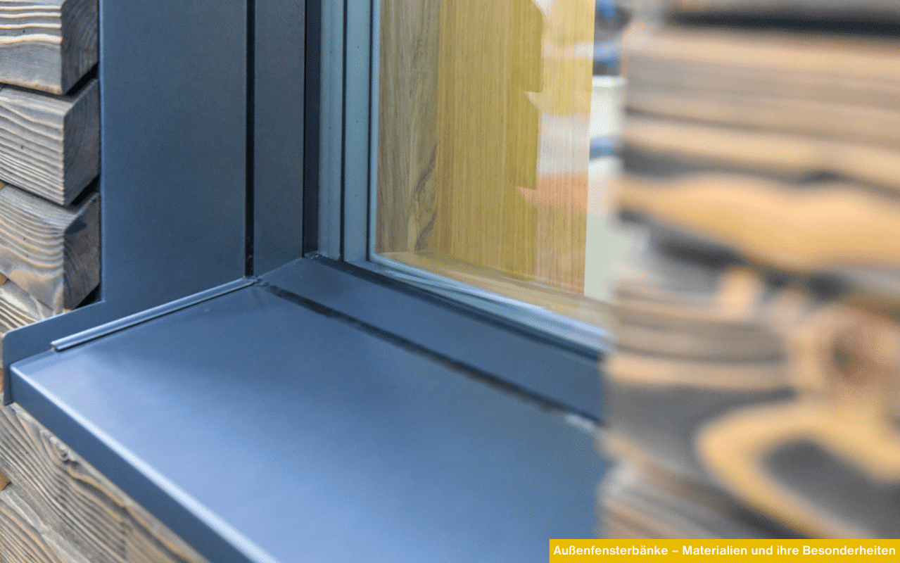 Außenfensterbänke - Materialien und ihre Besonderheiten bei Aluminiumfensterbank mit sauberem Anschlussdetail