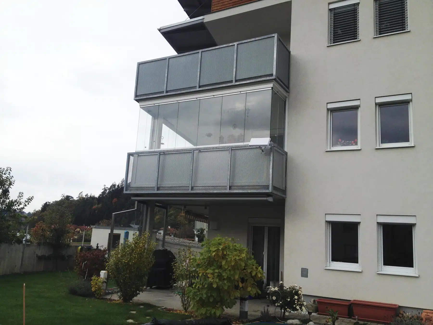 Balkon Glas Faltwand