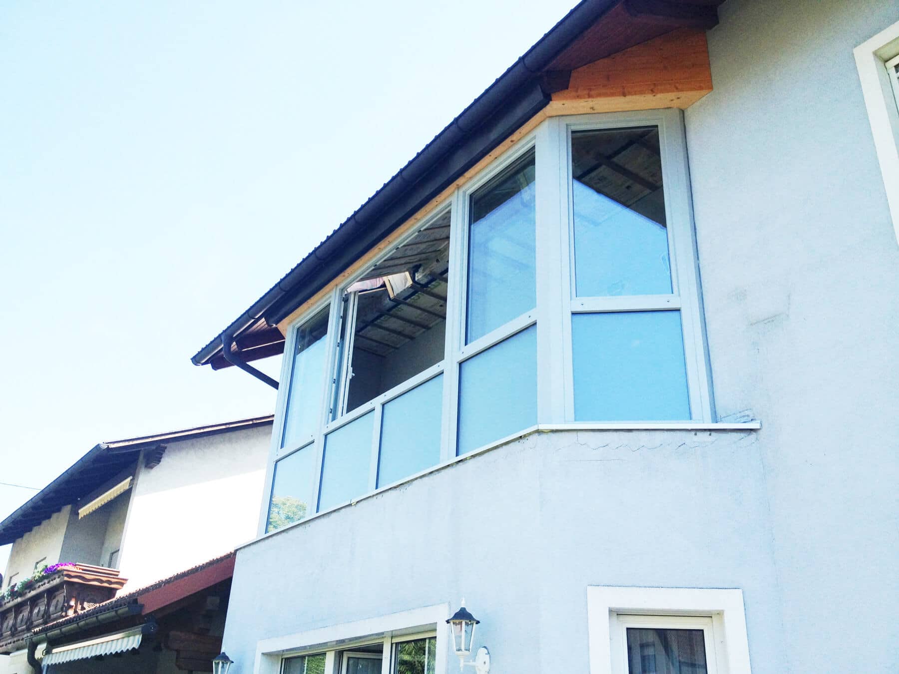 Balkon Schiebe-Fenster aus Kunststoff-Profilen