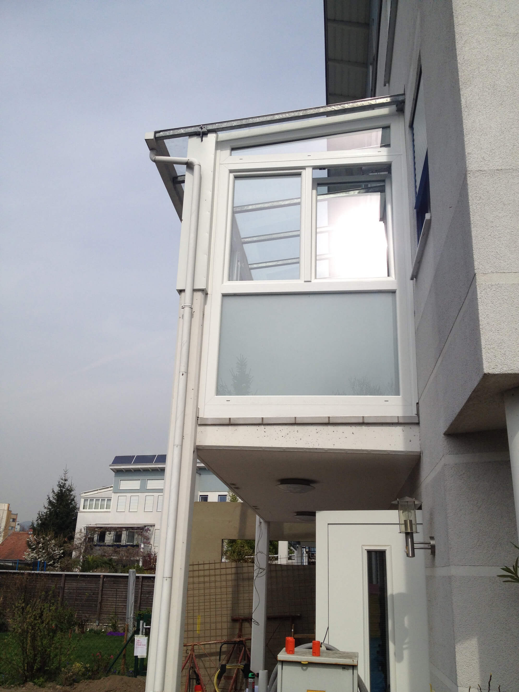 Bestehende Terrassenüberdachung verglasen