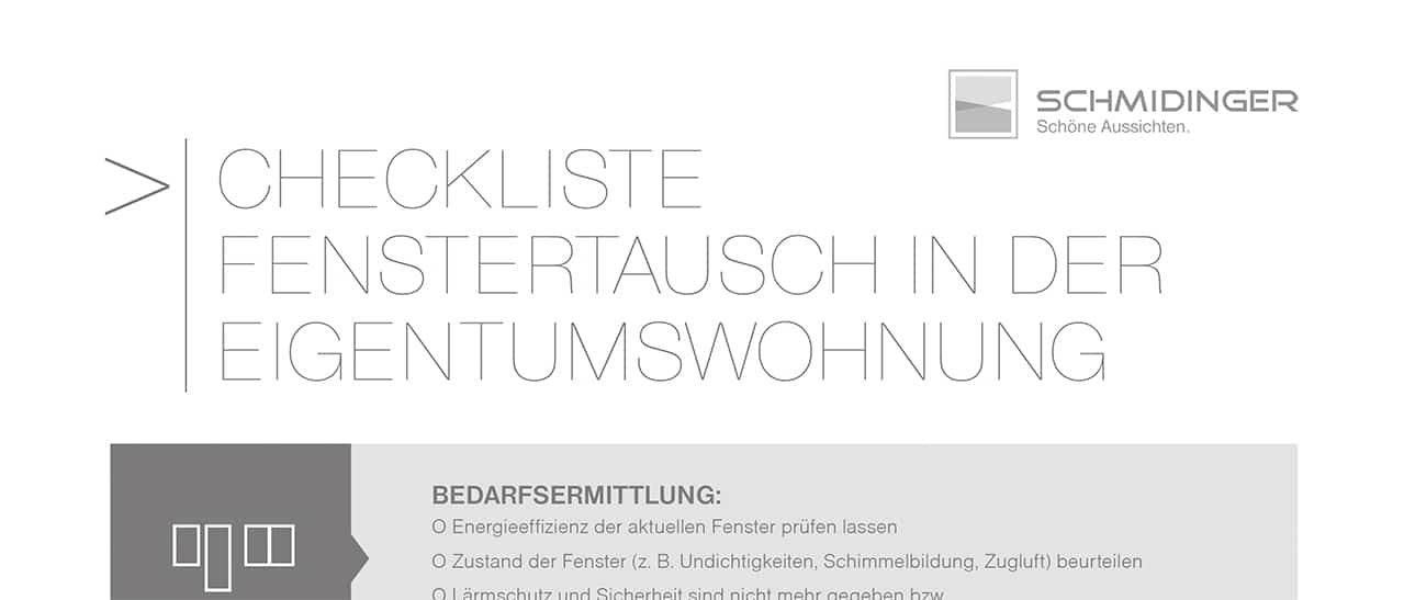 Checkliste Fenstertausch Eigentumswohnung