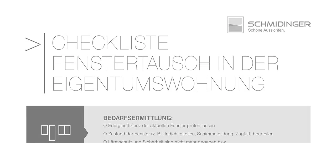 Checkliste Fenstertausch Eigentumswohnung