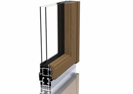 Detail Faltwand SF50c Holz-Aluminium