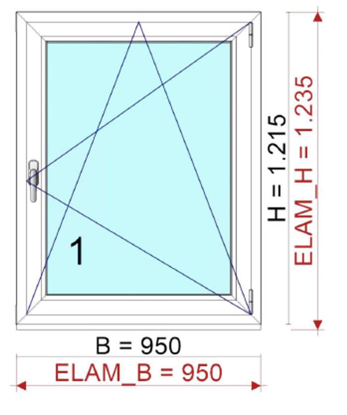 Einflügeliges Fenster in weiß