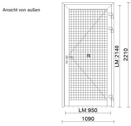 Eingangsportal Füllung Skizze