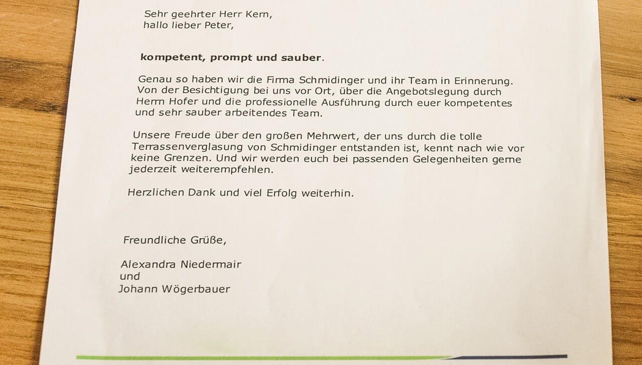 Erfahrung mit Schmidinger Wintergarten Fenster