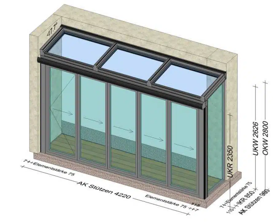 Faltanlage Wintergarten Planung