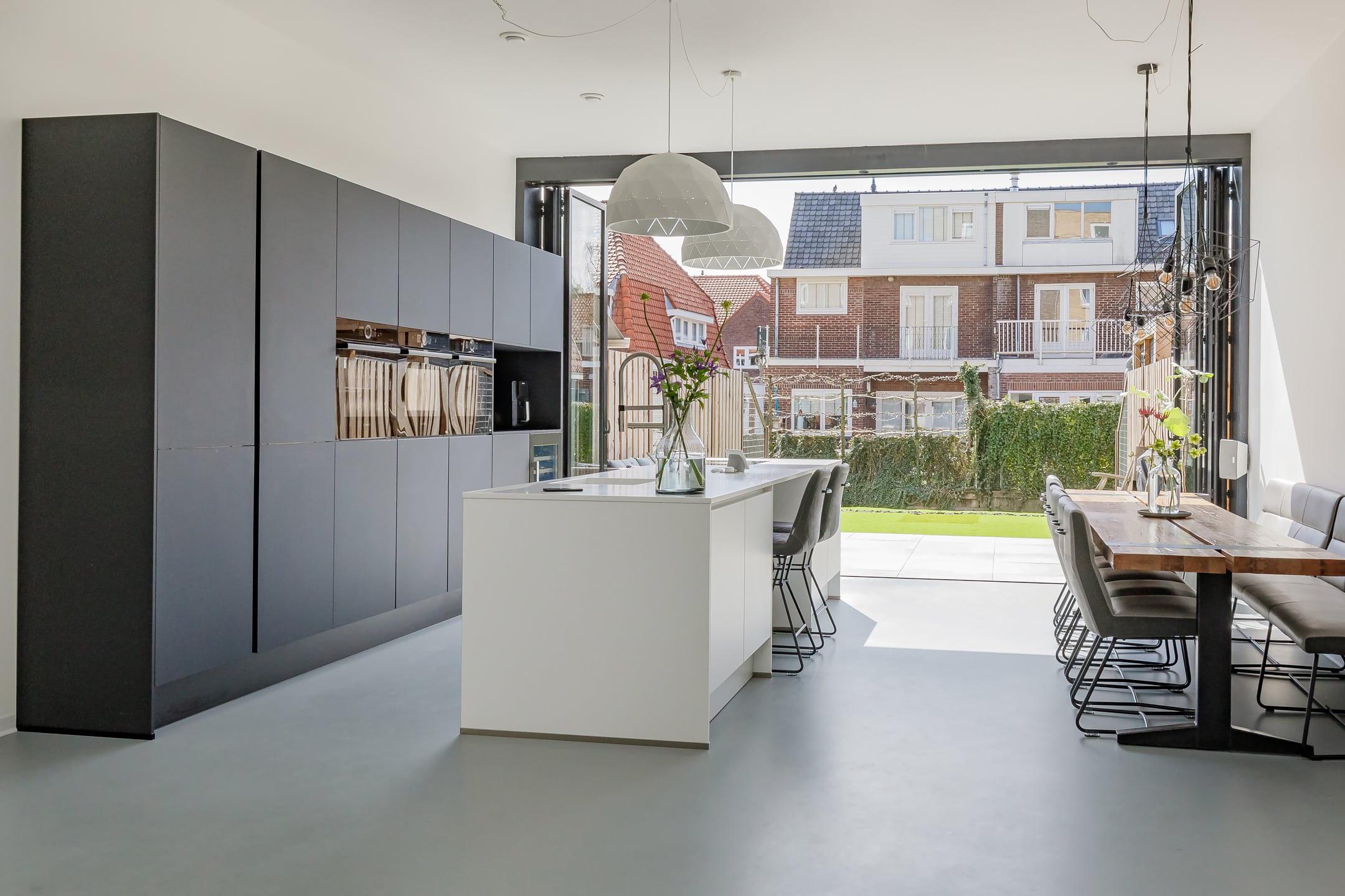 Faltschiebetür Terrasse in Aluminium und Glas