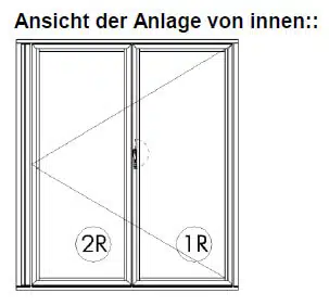 Falttür 2-flügelig