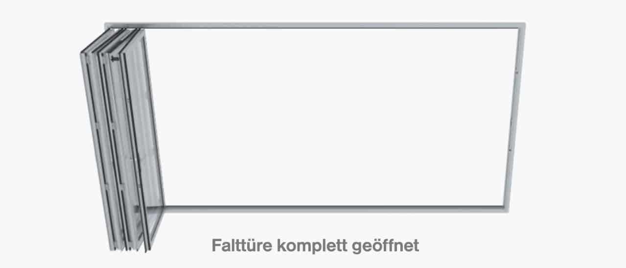 Falttüre im geöffneten Zustand