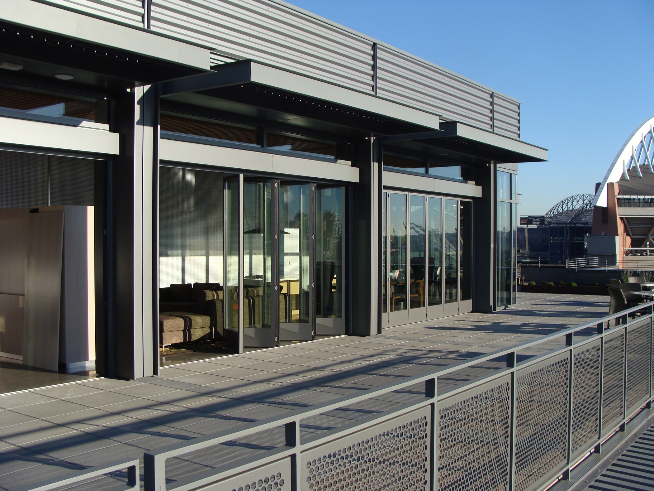 Faltwand grau für Terrasse