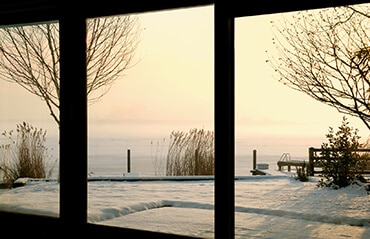 Blick aus dem Fenster - Winterlandschaft