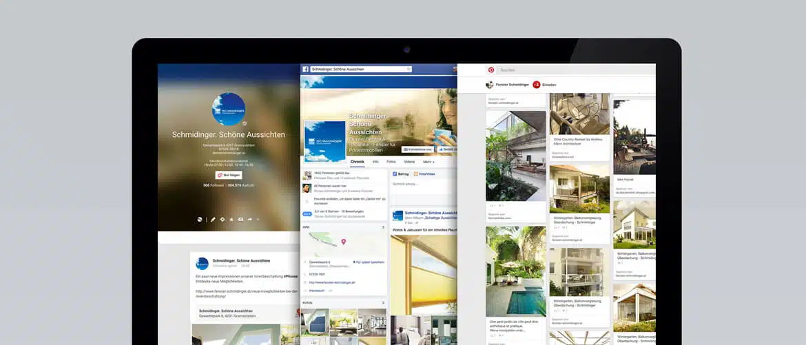 Social-Media Auftritt von Fenster Schmidinger