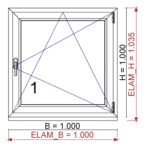 Sicherheitsfenster samt Preise für einbruchsichere Fenster Maße 1 Meter x 1 Meter - Skizze