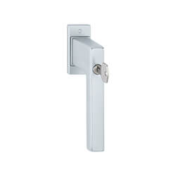 Fenstergriff absperrbar Duraplus Hoppe Austin ergonomischer silberner Griff mit Schloss für zusätzliche Fenstersicherheit