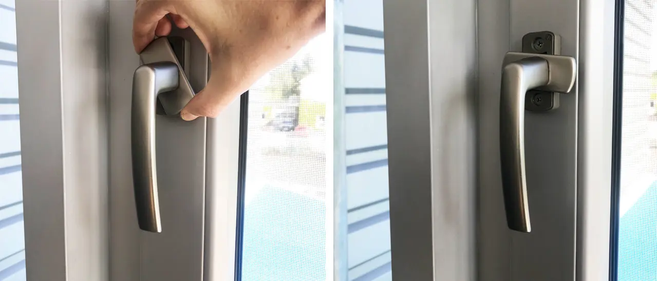 Fenstergriffe Austauschen - Kunststoff-Abdeckung anheben und drehen