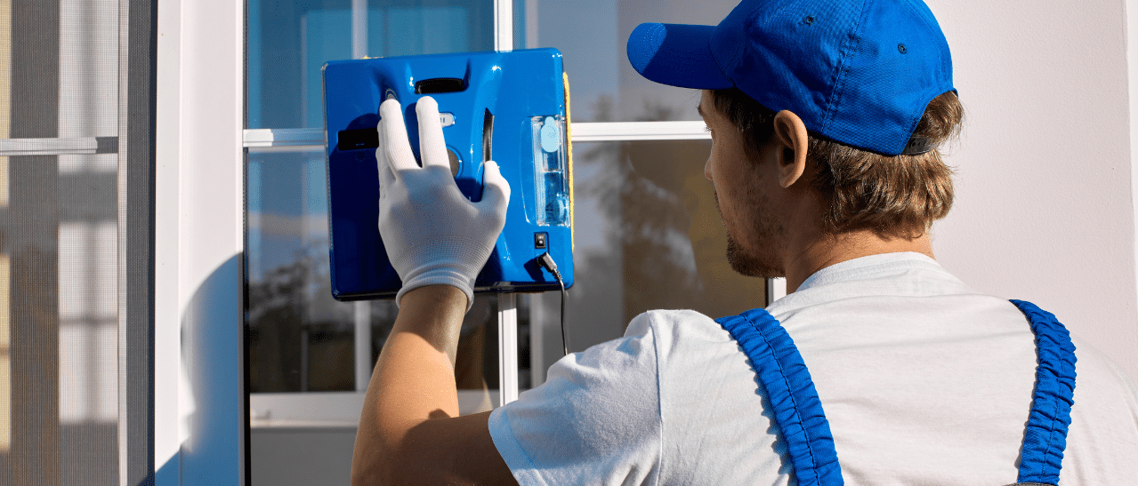 Fensterputzroboter, ideal für große oder schwer zugängliche Fenster und Türen, sparen Zeit und Mühe durch selbstständige Reinigung.