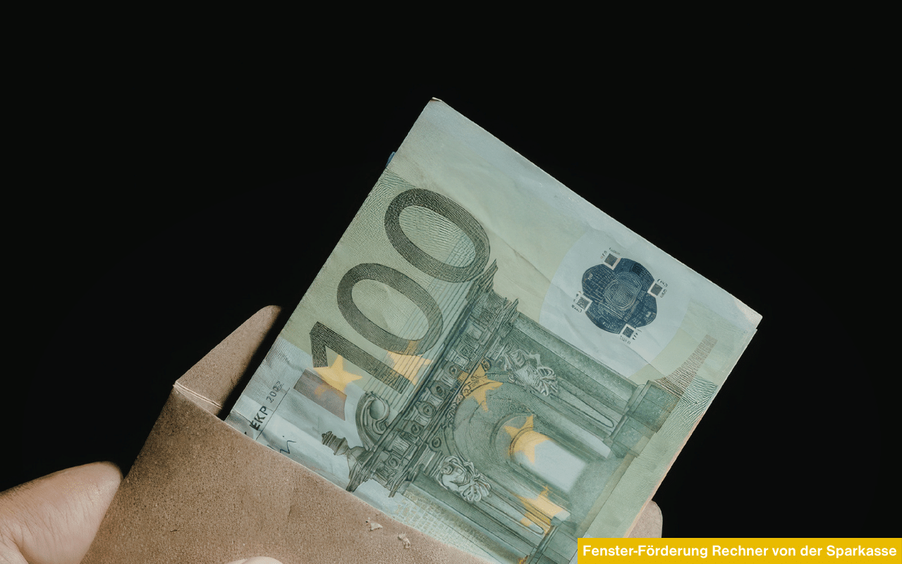 Finanzieller Bonus bei Fenstertausch berechnet durch den Fenster-Förderung Rechner von der Sparkasse.