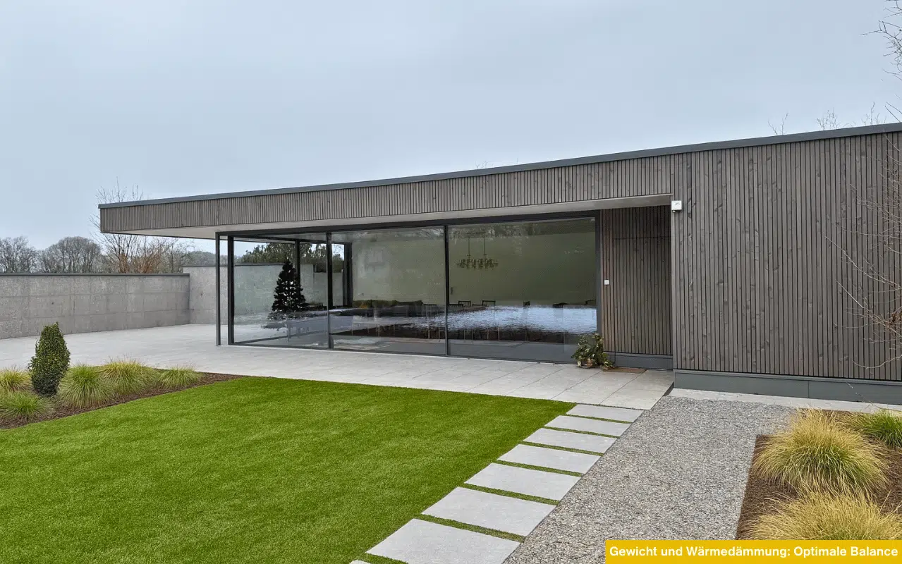 Gewicht und Wärmedämmung Optimale Balance für energieeffiziente Schiebesysteme mit hoher Tragkraft und exzellentem Wärmeschutz.