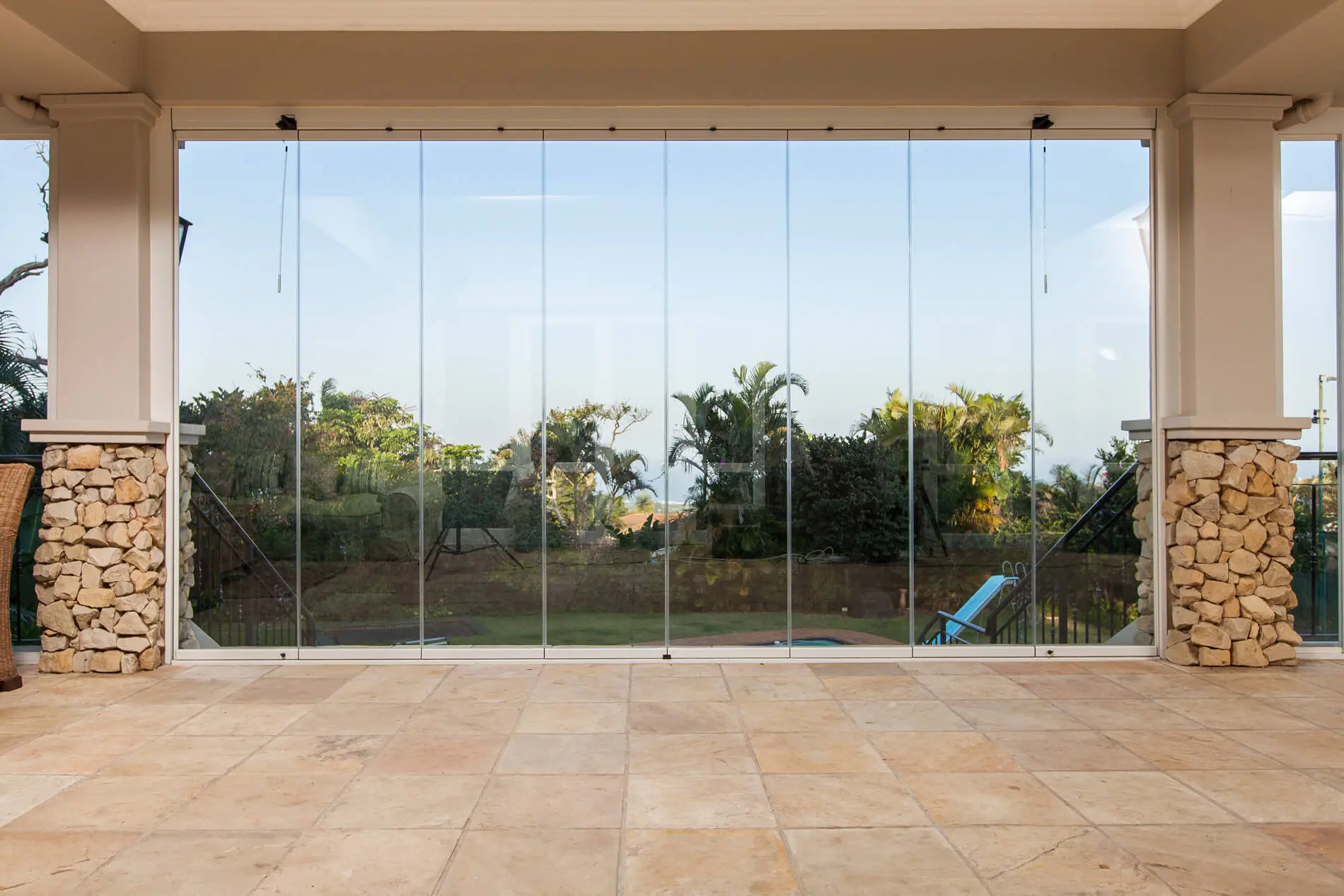 Glas Schiebe-Dreh-Element für Terrasse