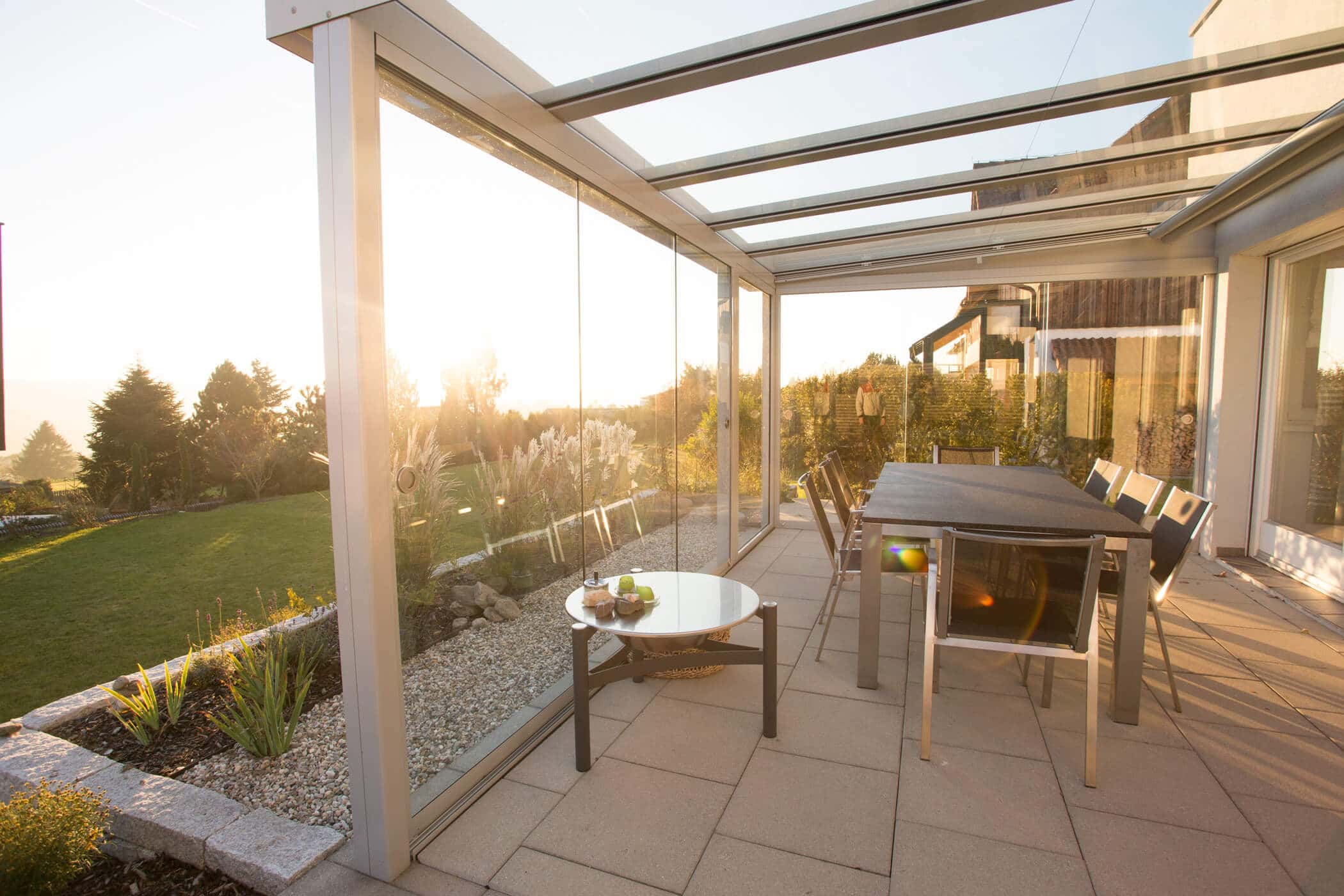 Glasschiebeelemente für Terrasse