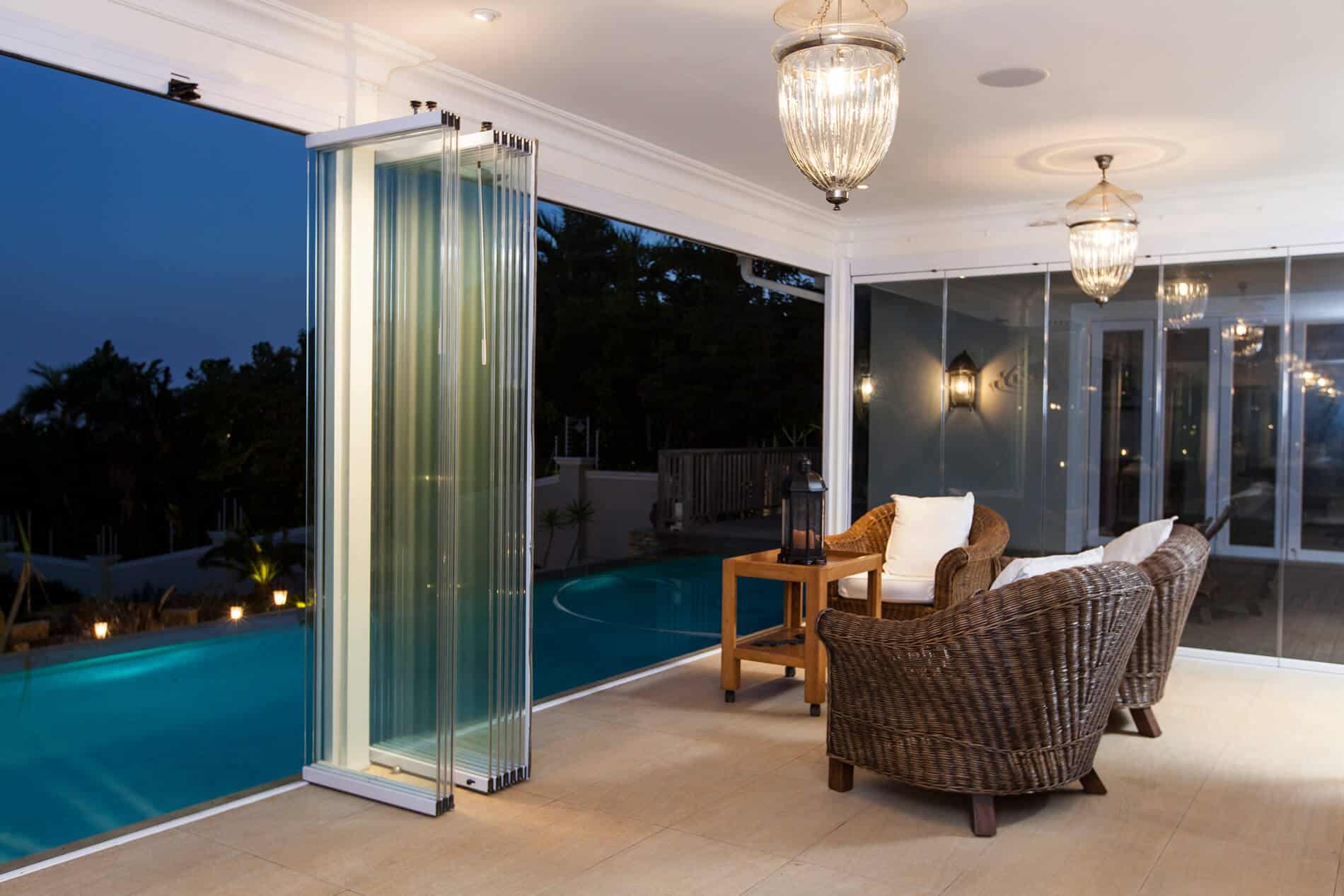 Glasschiebewand für Terrasse Sunflex