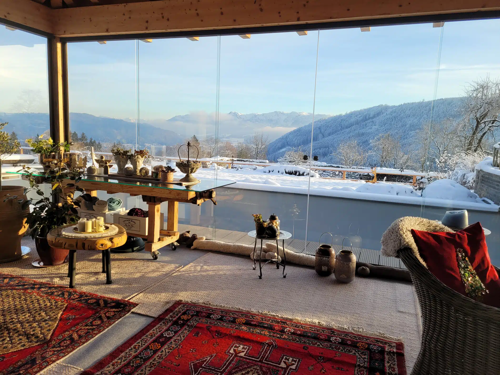 Glasschiebewand Nurglas für die Terrasse - Projekt in Oberösterreich