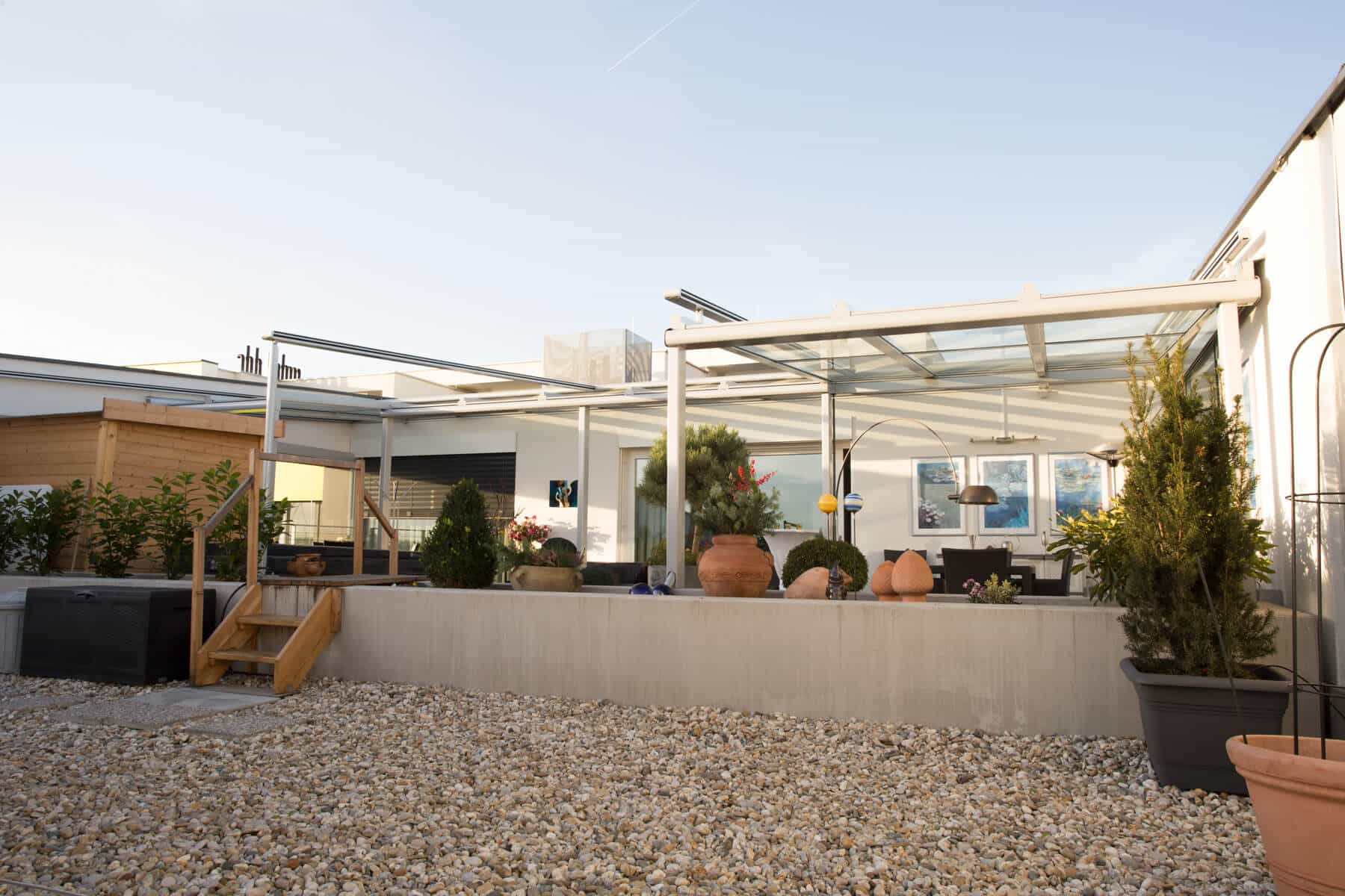 Glasüberdachung Dachterrasse