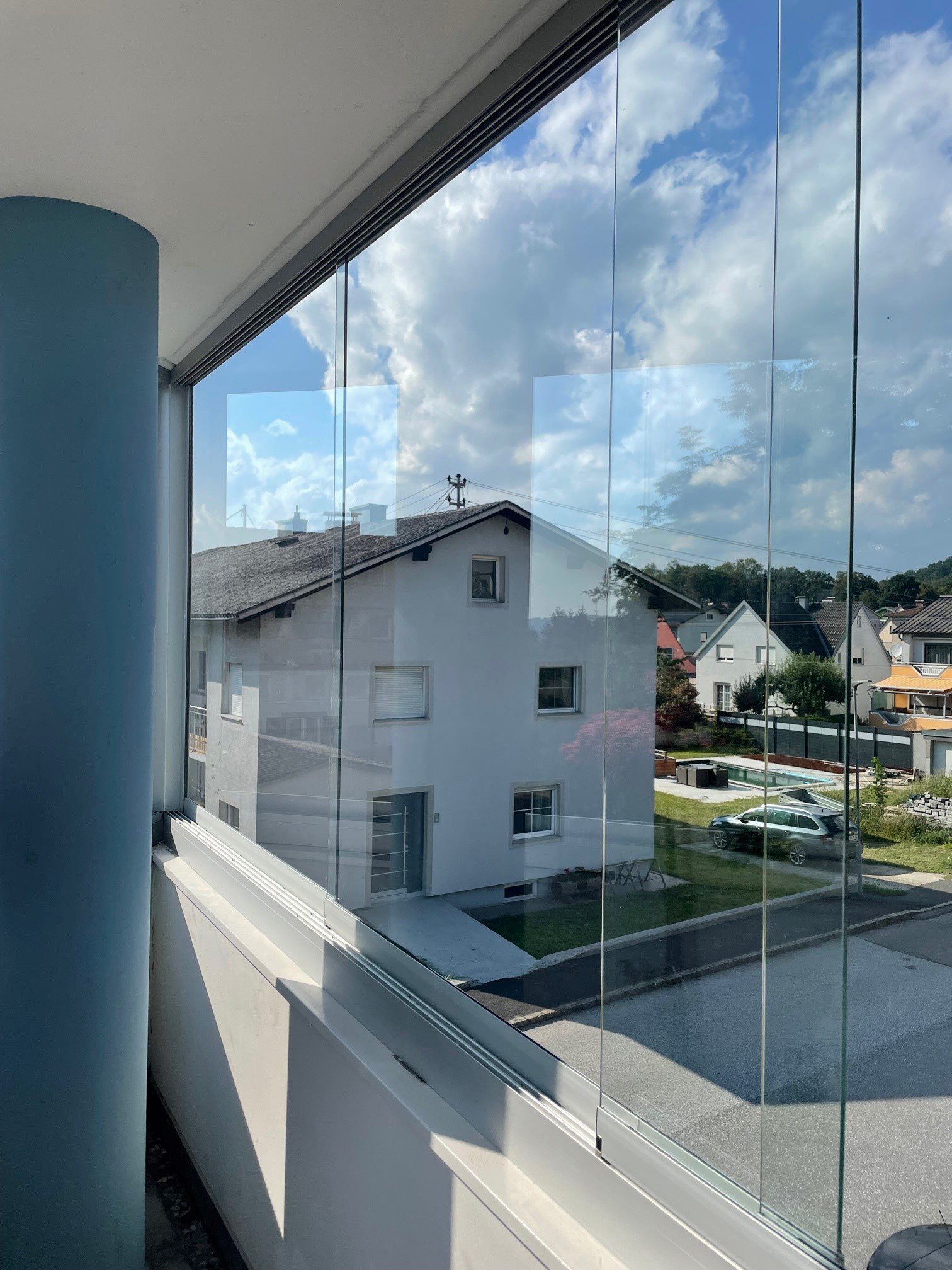 Glasverbau Balkon zum Schieben