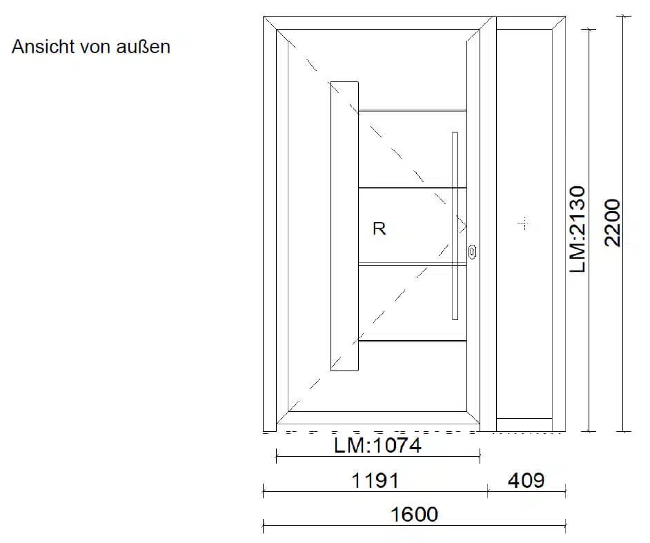 Haustüre mit Seitenteil rechts