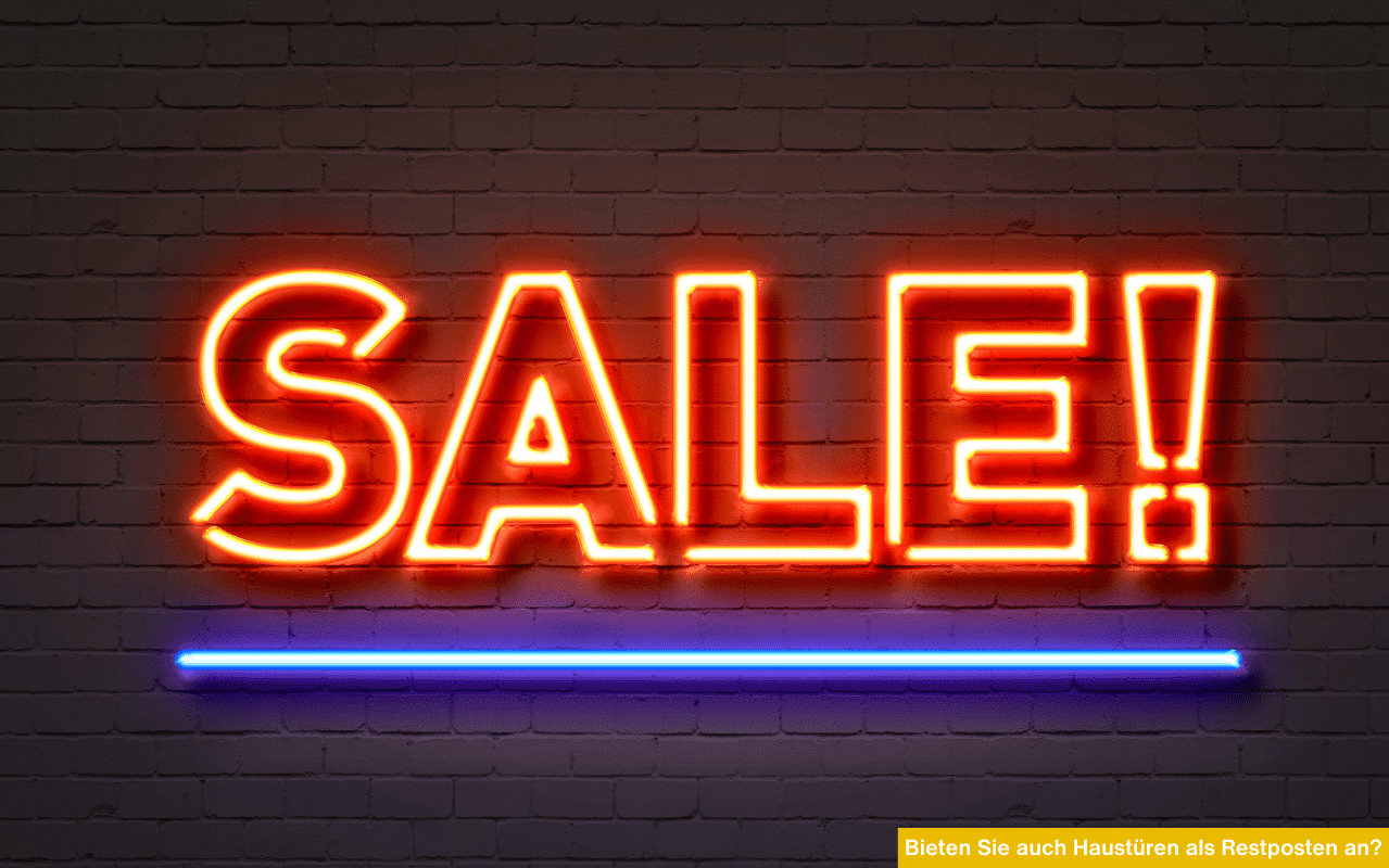 Leuchtendes Neon-Schild mit dem Wort „SALE!