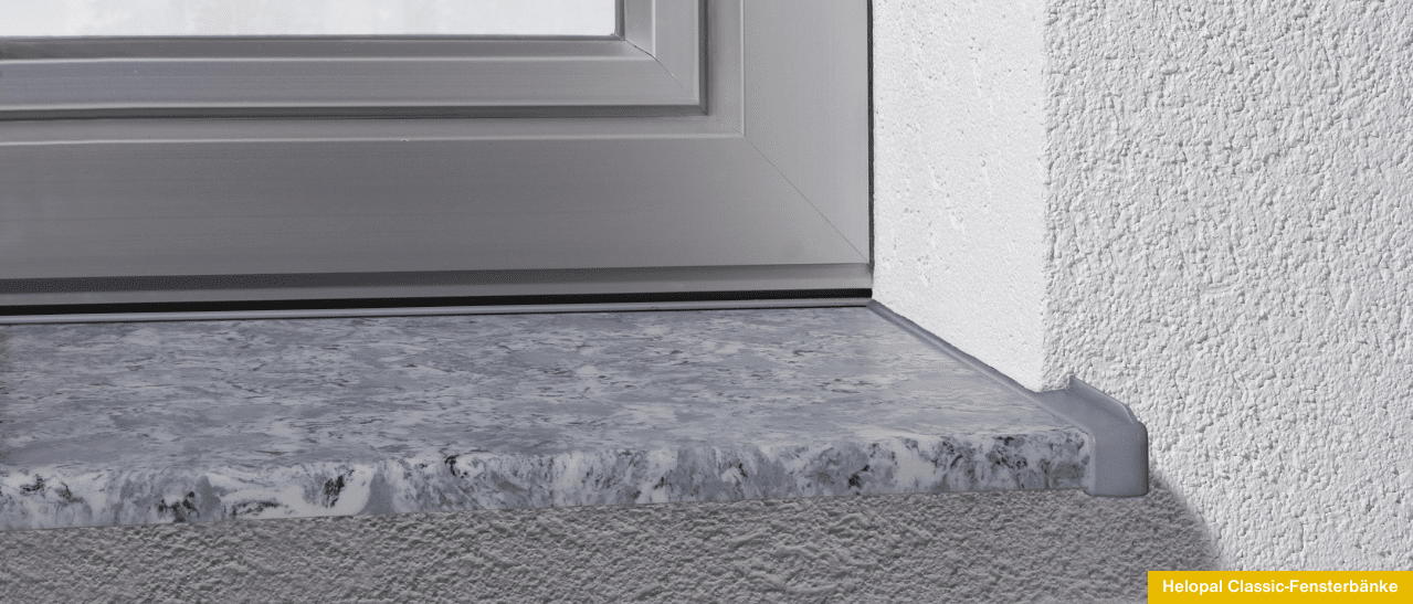 Helopal Fensterbänke Classic für innen und außen vielseitig einsetzbar in vielen Farben Formen und Oberflächen.