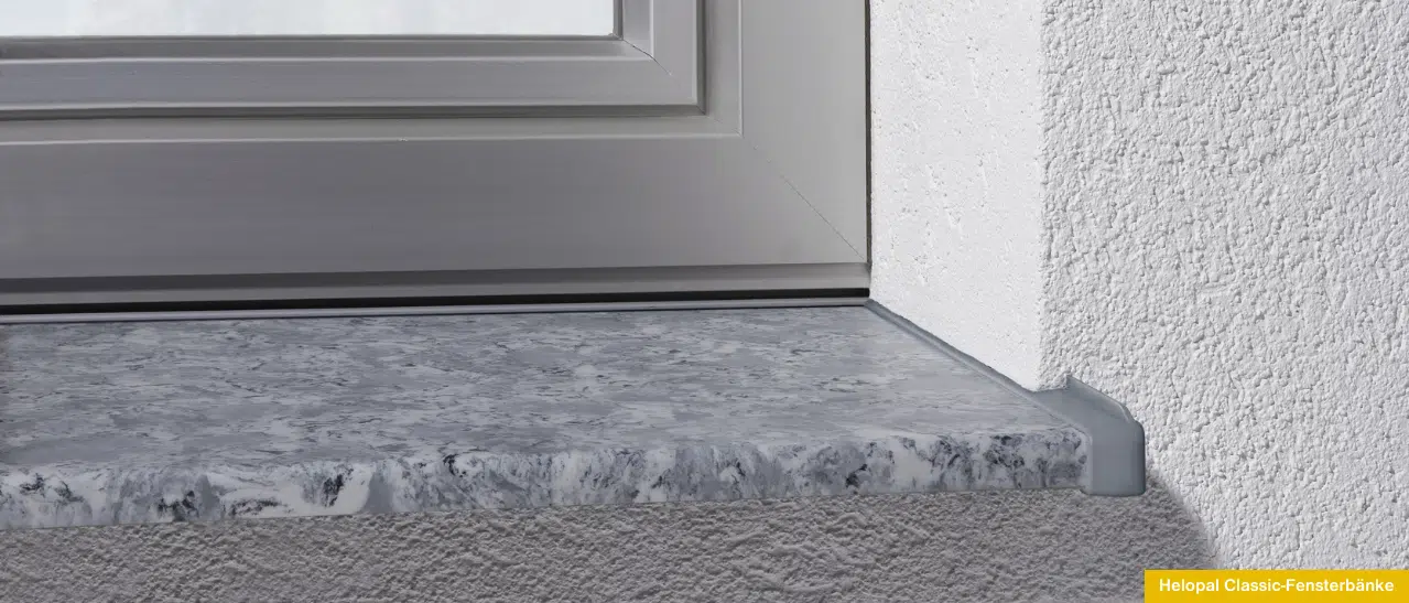 Helopal Fensterbänke Classic für innen und außen vielseitig einsetzbar in vielen Farben Formen und Oberflächen.
