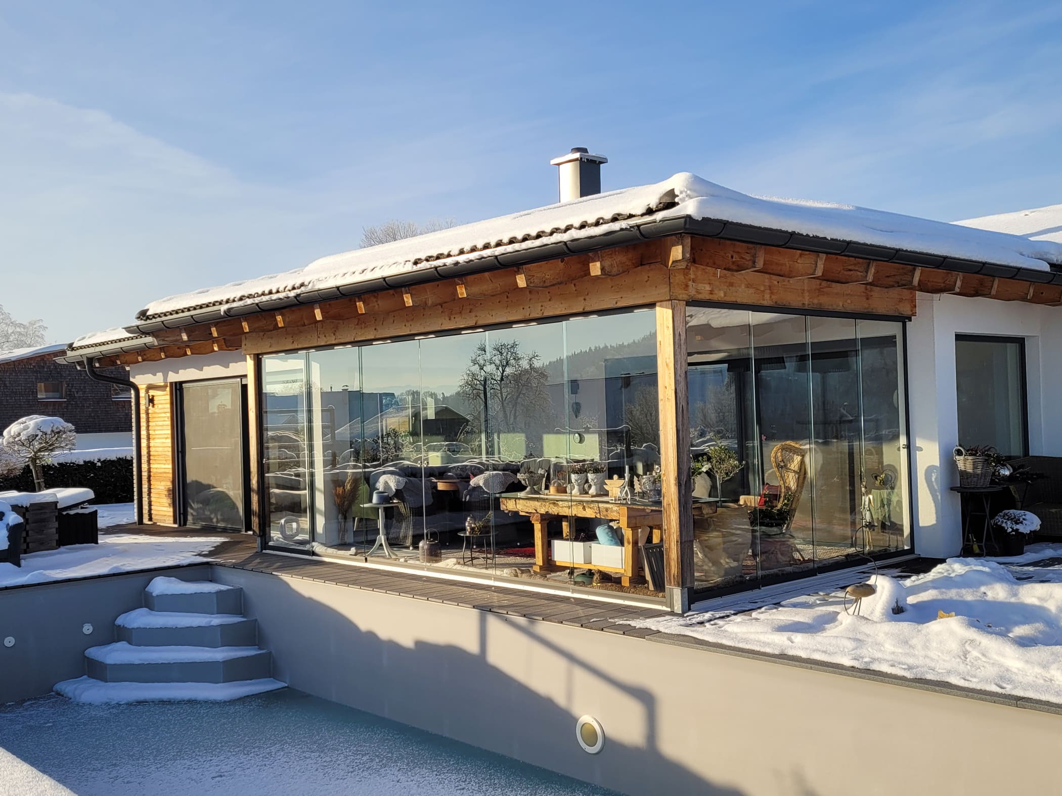 Hochwertige Sunflex Glasschiebetüren für Terrasse hergestellt